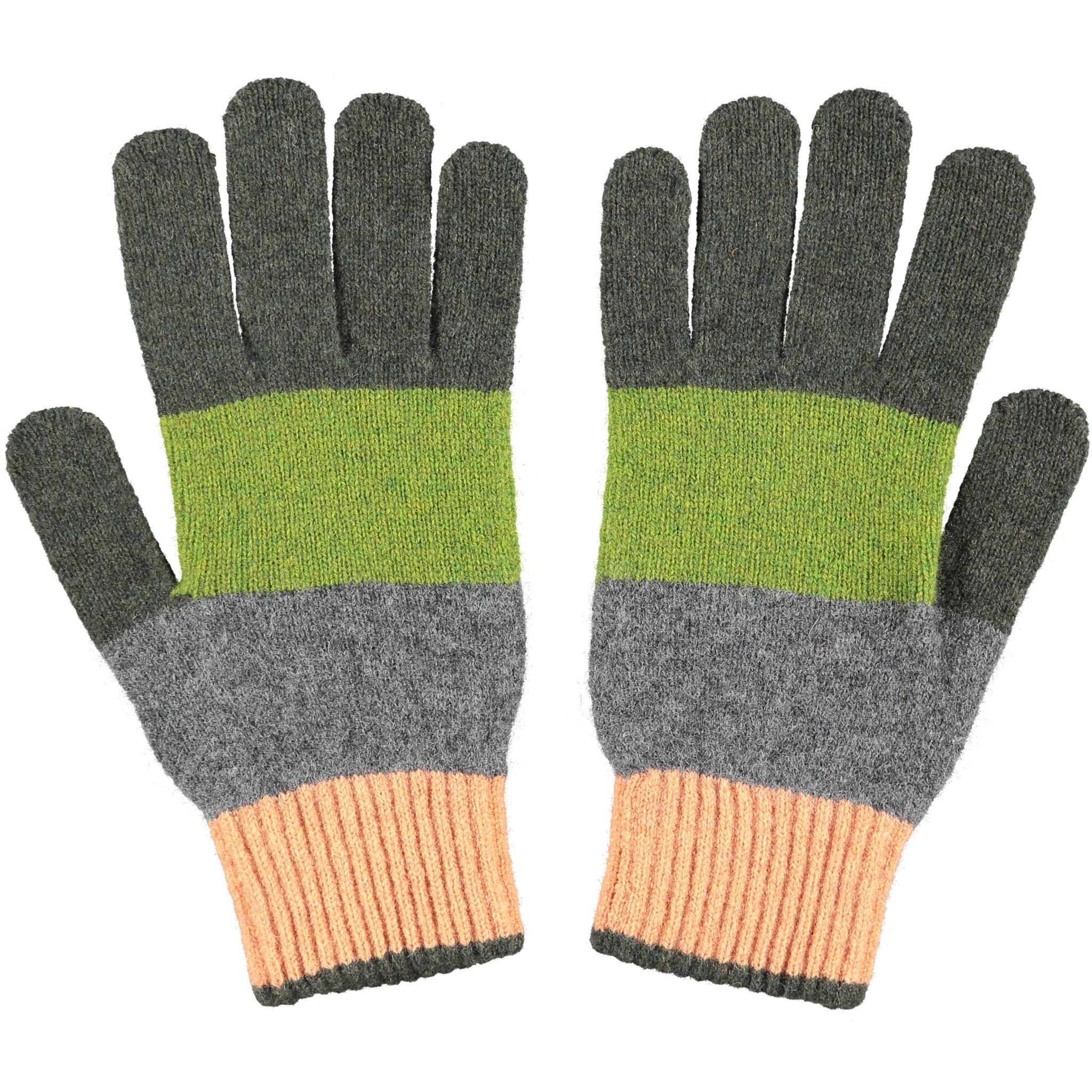 Men's Seaweed & Peach Colour Block Gloves – Catherine Tough