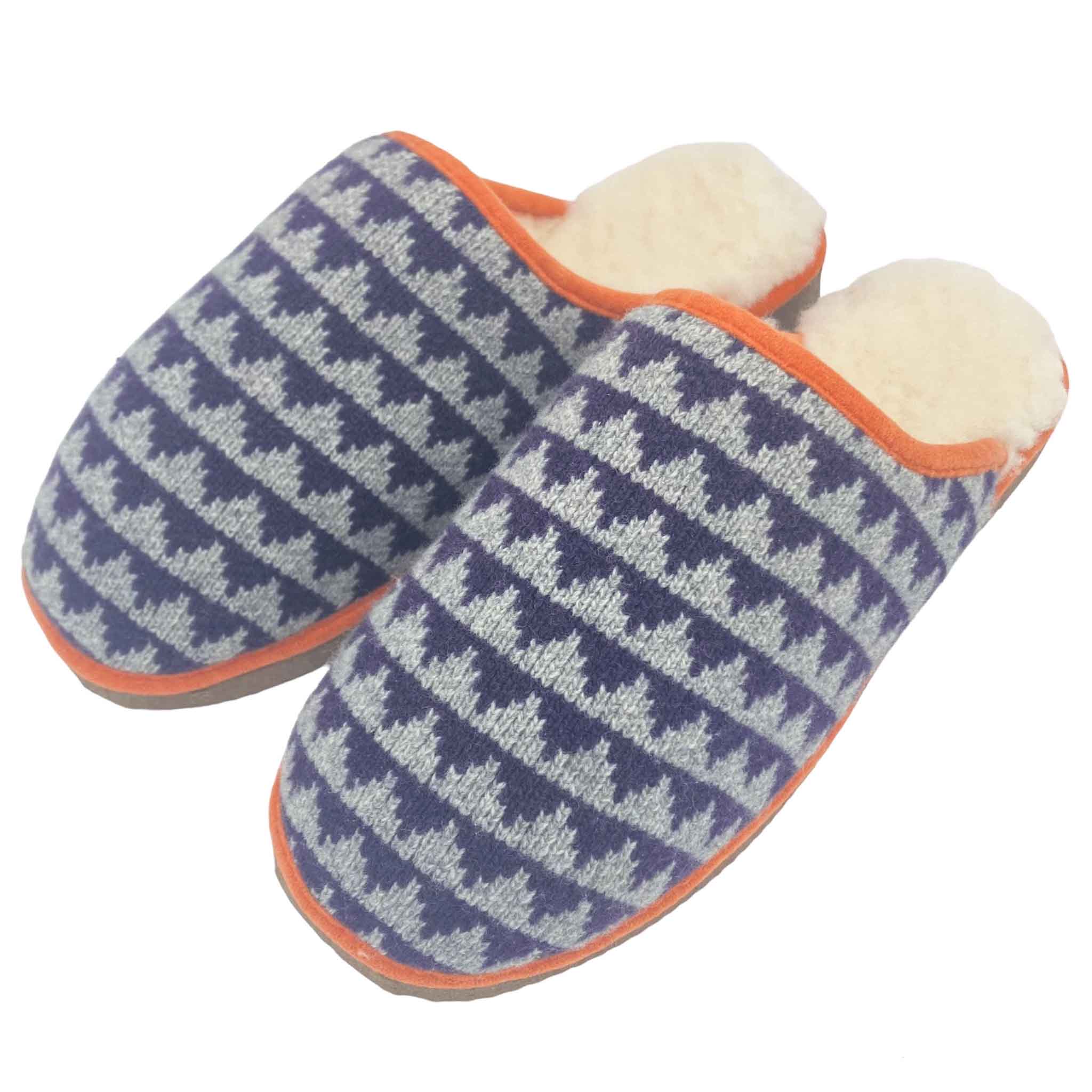 Purple 2024 sheepskin slippers