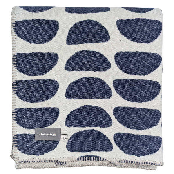 Half-Moons Navy Organic Cotton Throw