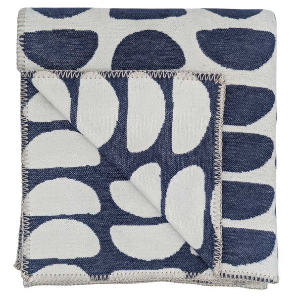 Half-Moons Navy Organic Cotton Throw