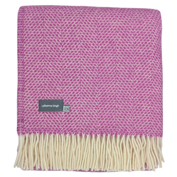 Light Fuchsia Beehive Wool Throw