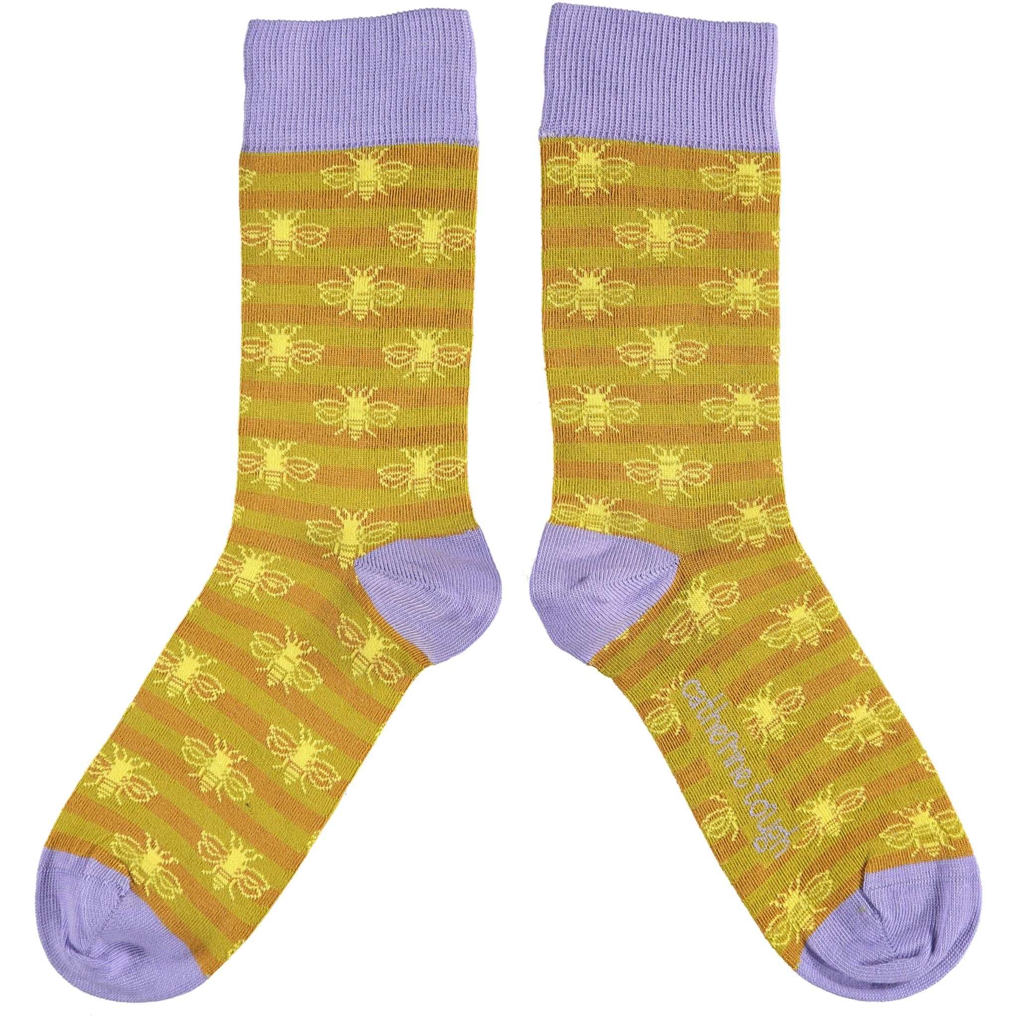 Ladies Stripy Ginger Bee Organic Cotton Socks – Catherine Tough