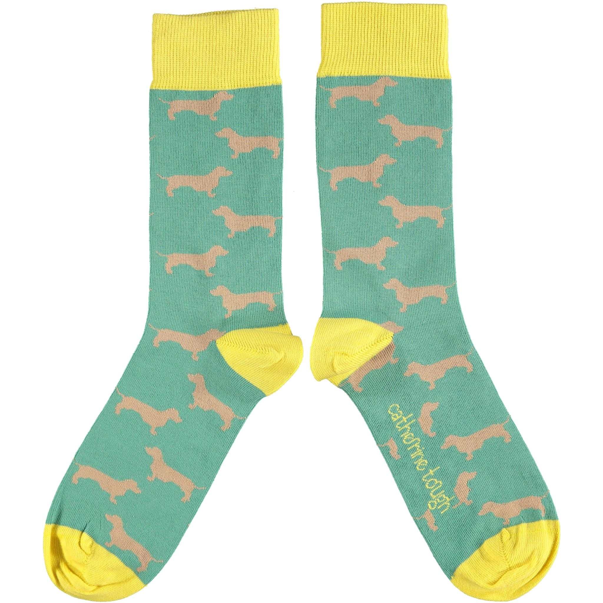 Ladies Jade Sausage Dog Organic Cotton Socks – Catherine Tough