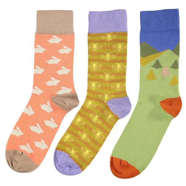 3 pk COUNTRYSIDE Cotton Ankle Socks for Women