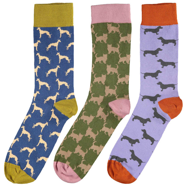 3 pk DOGS & CATS Cotton Ankle Socks for Men