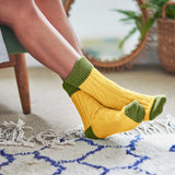 Yellow & Green Cashmere Blend Slouch Socks