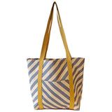 Grey Stripe Cotton Tote Shopper Bag