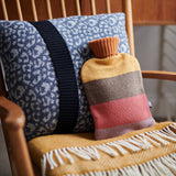 Lambswool Hot Water Bottle Cover - Orange Block