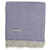 Lavender Purple Herringbone Wool Throw