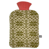 Lambswool Hot Water Bottle Cover - Green Fair Isle