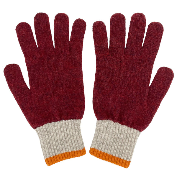 Men's Red Lambswool Gloves