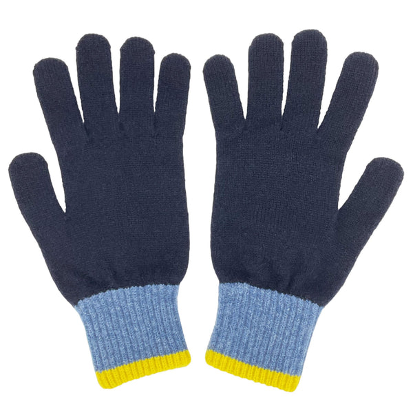 Men's Navy Blue Lambswool Gloves