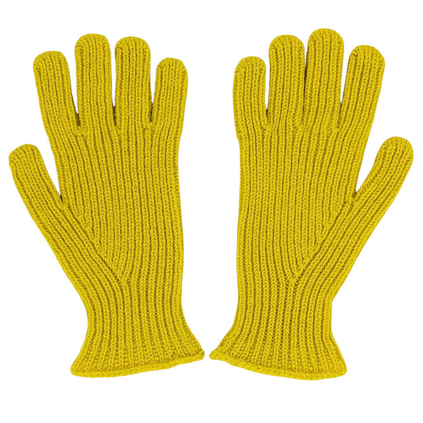 Unisex Electric Yellow Rib Gloves