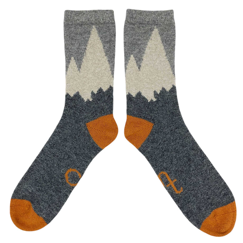 Men's Grey Mountain Lambswool Ankle Socks