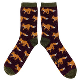 Men's Aniseed Foxes Lambswool Ankle Socks