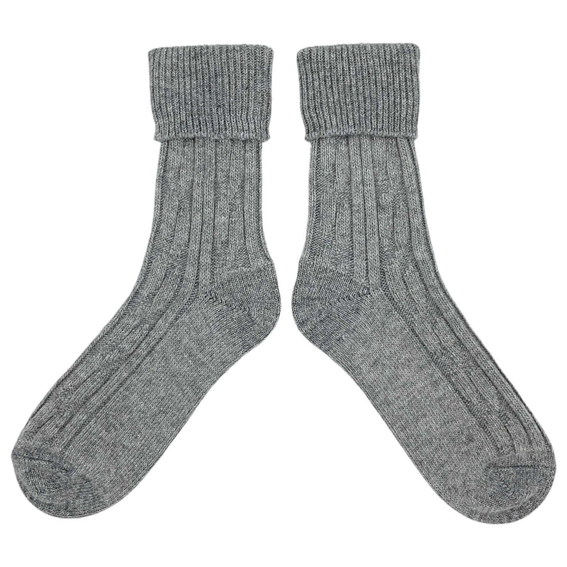 Soft Grey Cashmere Blend Slouch Socks