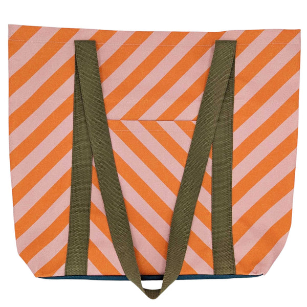 Orange Stripe Cotton Tote Shopper Bag