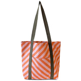 Orange Stripe Cotton Tote Shopper Bag