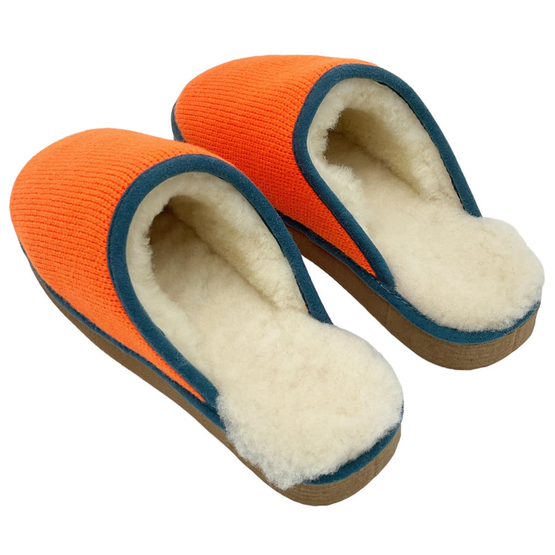 Orange fur slippers on sale