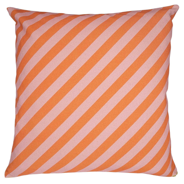 Diagonal Orange & Pink Stripe Cushion