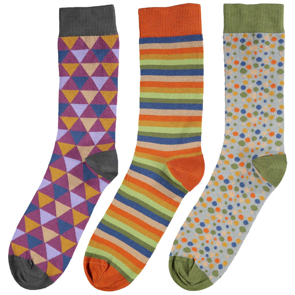 3 pk PATTERN Cotton Ankle Socks for Men