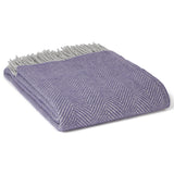 Lavender Purple Herringbone Wool Throw