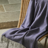 Lavender Purple Herringbone Wool Throw