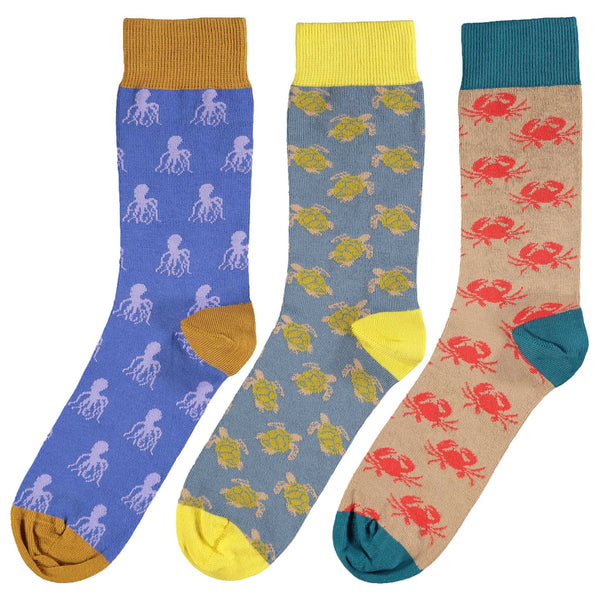 3 pk SEASIDE Cotton Ankle Socks for Men