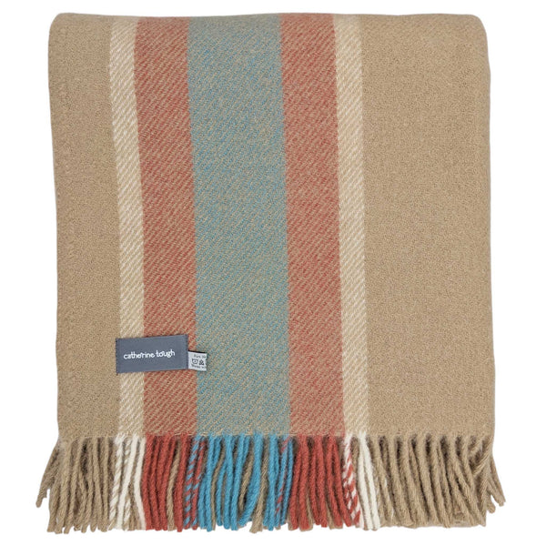 Countryside Stripe Wool Throw - Spearmint