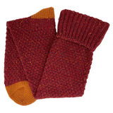 Unisex Red & Rust Recycled Silk Blend Knee Socks