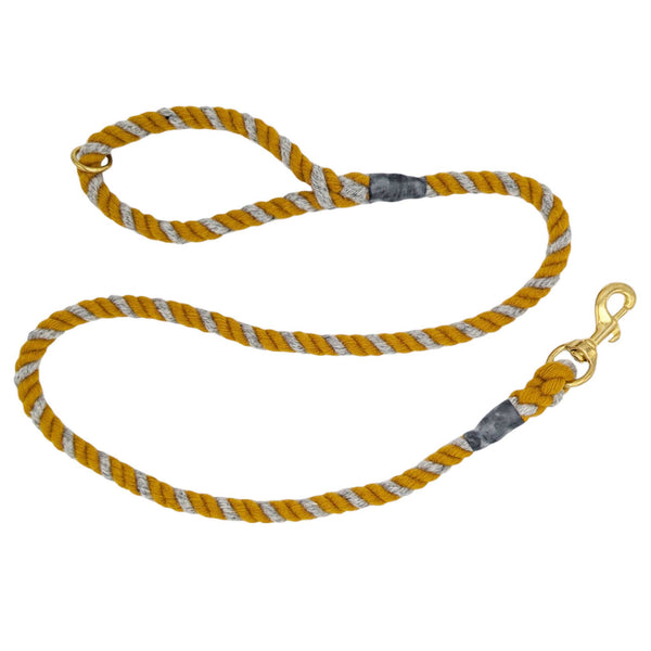 Wool Twist Dog Lead - Mustard