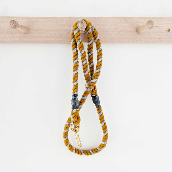 Wool Twist Dog Lead - Mustard