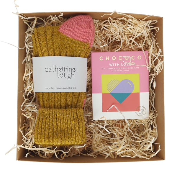 The Mustard & Coral Silk Gift Box For Her