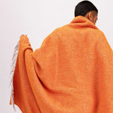 Orange Small Triangle Wool Throw