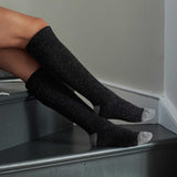 Unisex Charcoal & Grey Recycled Silk Blend Knee Socks