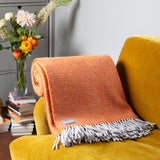 Orange Small Triangle Wool Throw